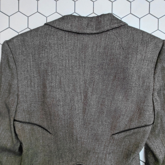 Bebe Brown Tweed Blazer Tailored Suit Jacket - Picture 4 of 11